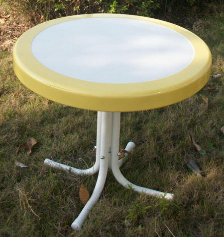 Retro Metal Round Tabler, Steel Garden Patio Furniture